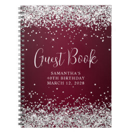 Cuaderno Purpurina de Plata Burgundy Ombre 40 Aniversario I