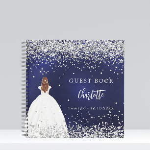 Cuaderno Purpurina de ropa azul marino Sweet 16
