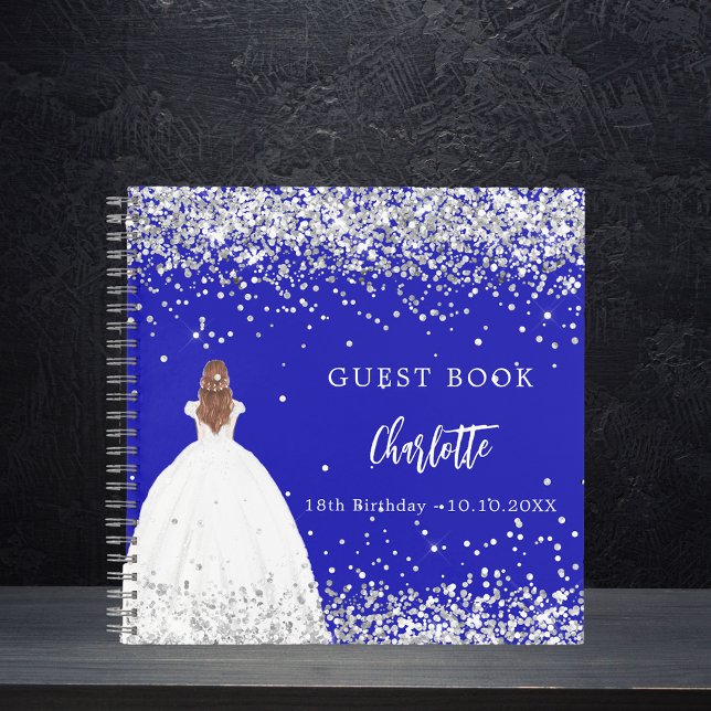 Cuaderno Purpurina de vestido azul real de cumpleaños de li (Subido por el creador)