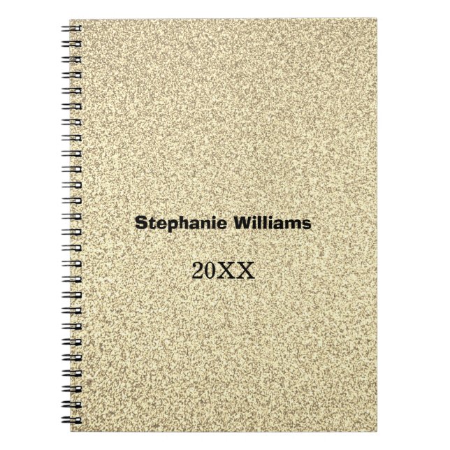Cuaderno Purpurina dorado Boda de nombre personalizado negr (Frente)