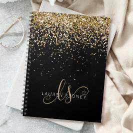 Cuaderno Purpurina dorado Glam Monograma Nombre