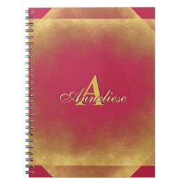 Cuaderno Purpurina dorado Viva Magenta Fab Nombre personali