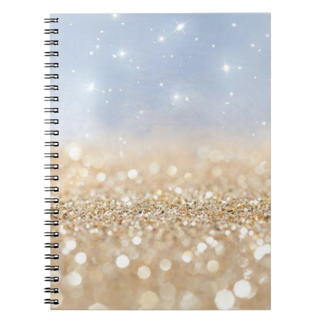 Cuaderno Purpurina dorado y azul (Frente)