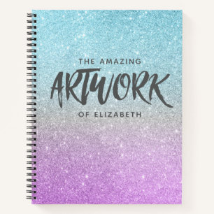 Cuaderno Purpurina Elegante Blue Purple