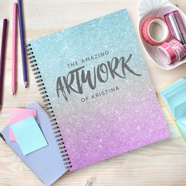 Cuaderno Purpurina Elegante Blue Purple (Subido por el creador)