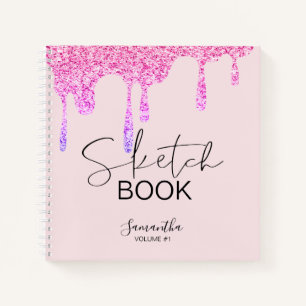 Cuaderno Purpurina Girly Pink profundiza tu esbozo de nombr