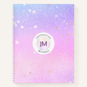 Cuaderno Purpurina gradiente pastel estrellas galaxia irlan