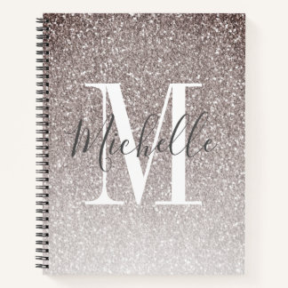 Cuaderno Purpurina gris con guión de grisú paraliza nombre 