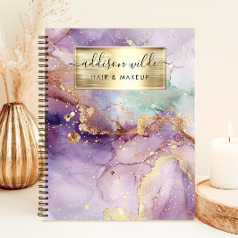 Cuaderno Purpurina Lilac Watercolor Faux Relieve metalizado