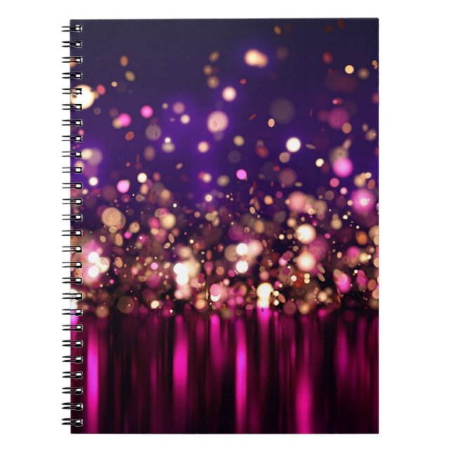 Cuaderno Purpurina Lujoso De Fondo 3D. (Frente)