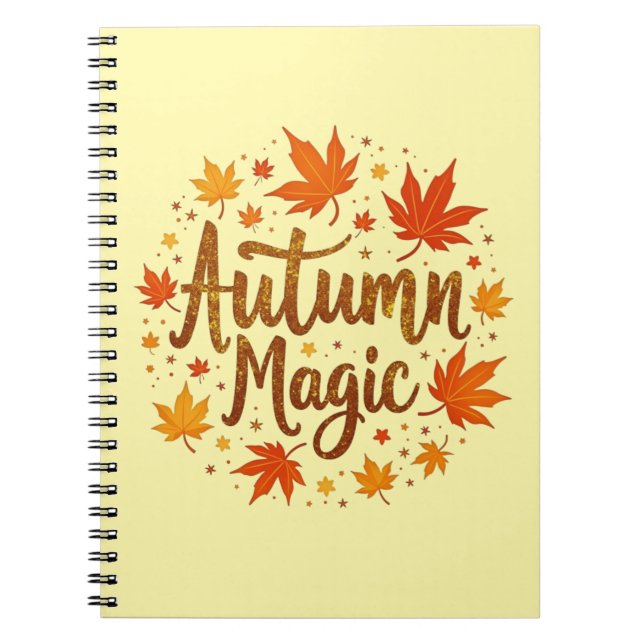 Cuaderno Purpurina mágico de otoño Glow Personalizado (Frente)