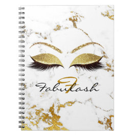 Cuaderno Purpurina Makeup Sparkly Monograma Oro Blanco