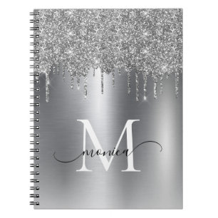 Cuaderno Purpurina Metalizado Girly Silver Rubor Ombre Mono
