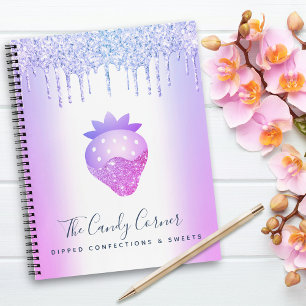 Cuaderno Purpurina morado gotea dulces de confitería de fre