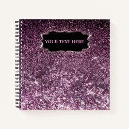 Cuaderno purpurina morado oscuro