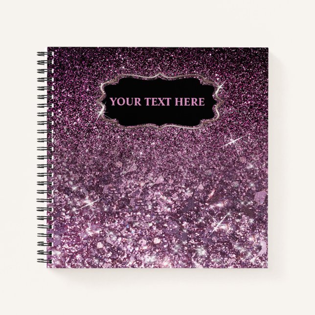 Cuaderno purpurina morado oscuro (Anverso)