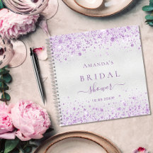 Purpurina morado plateado con ducha de novia