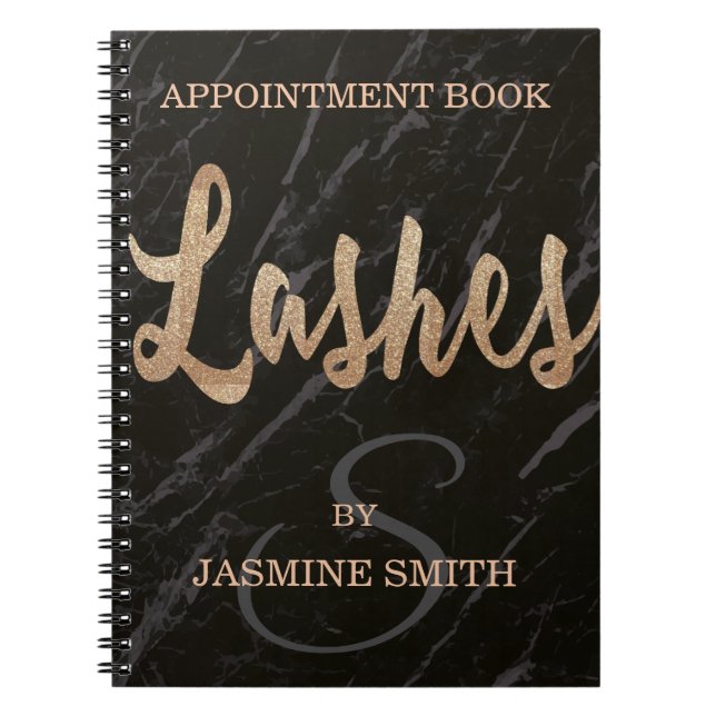 Cuaderno Purpurina negro de moda de Champán de los (Frente)