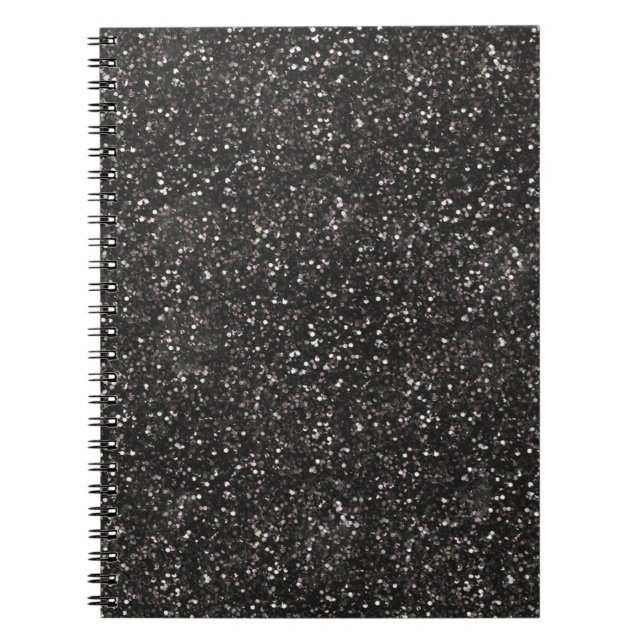 Cuaderno Purpurina negro gris gris plateado oscuro (Frente)