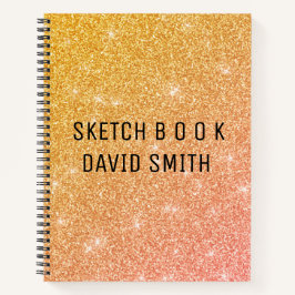 Cuaderno Purpurina Oro Y Rosa