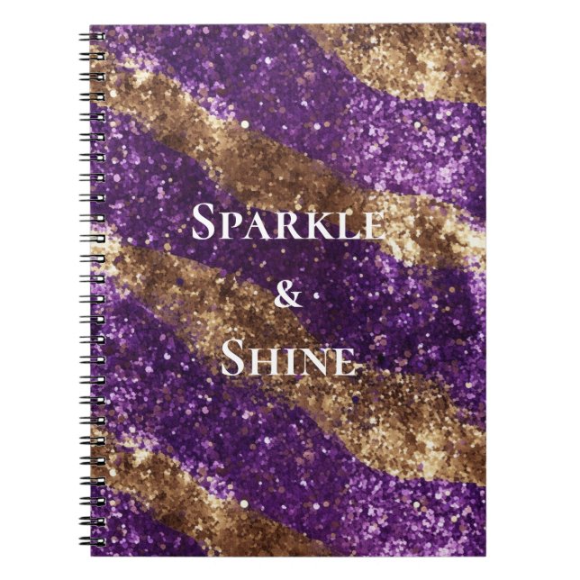 Cuaderno Purpurina Purple Gold Sparkle (Frente)