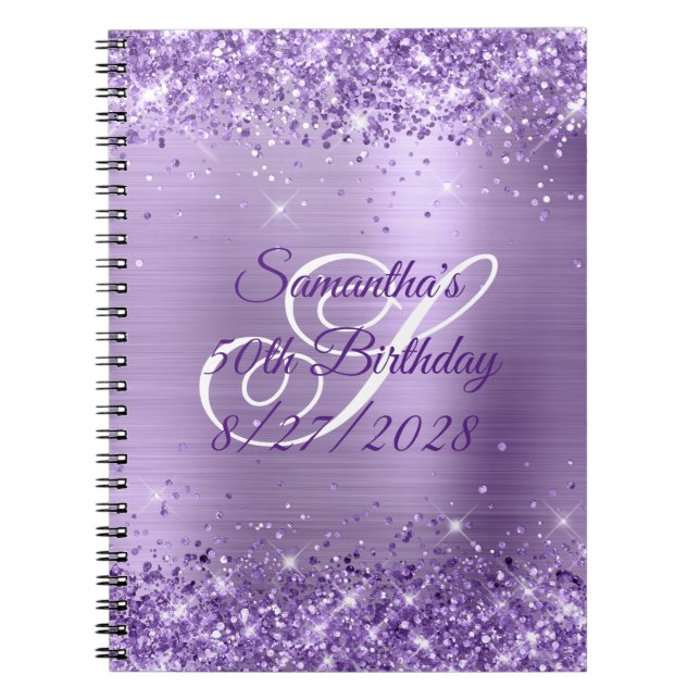 Cuaderno Purpurina Relieve metalizado púrpura claro 50 cump (Frente)