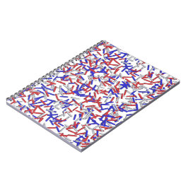 Cuaderno Purpurina Roja Blanca y Azul Patriótica