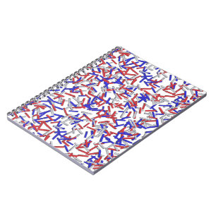 Cuaderno Purpurina Roja Blanca y Azul Patriótica