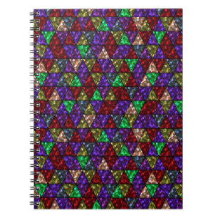 Cuaderno Purpurina. Rojo, verde, morado.