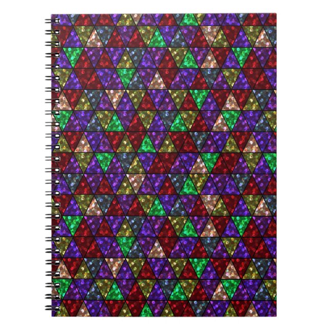 Cuaderno Purpurina. Rojo, verde, morado. (Frente)