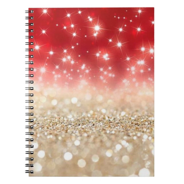 Cuaderno Purpurina rojo y oro (Frente)