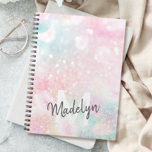 Cuaderno Purpurina rosa bonito glamuroso