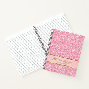 Cuaderno Purpurina Rosa Con Parques Blancos