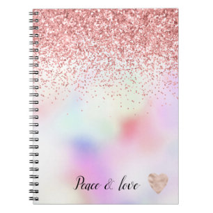 Cuaderno Purpurina rosa morado unicornio chispa 