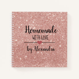Cuaderno Purpurina rosa rubio moderno Casero con amor