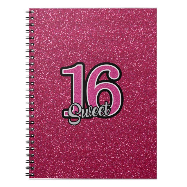 Cuaderno Purpurina rosa SWEET16 (Frente)