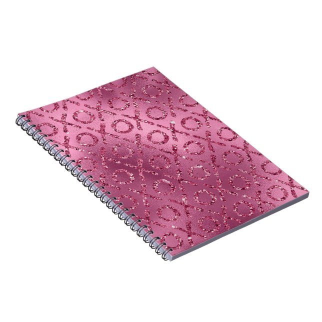 Cuaderno Purpurina rosa XOXO (Lado Derecho)
