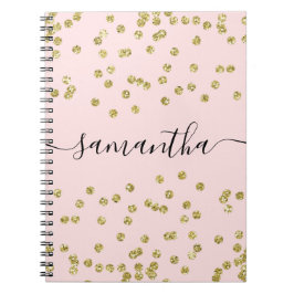 Cuaderno Purpurina rosa y dorado