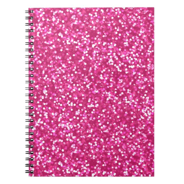 Cuaderno Purpurina rosado chispeante (Frente)