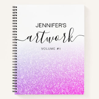 Cuaderno Purpurina rosado morado Girly Ombre Sketchbook Nam