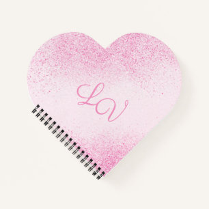 Cuaderno Purpurina rosado Shimmery Dust Heart