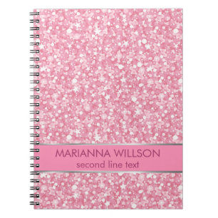 Cuaderno Purpurina Rosado Y Blanco Espumoso