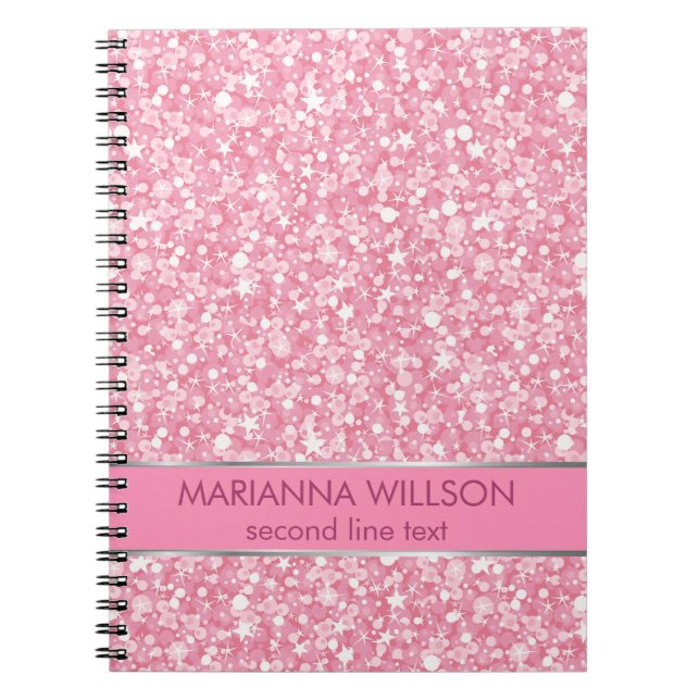 Cuaderno Purpurina Rosado Y Blanco Espumoso (Frente)
