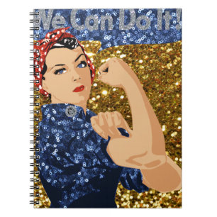 Cuaderno purpurina rosie the riveter