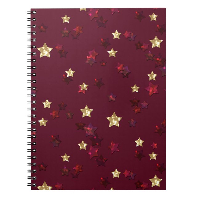 Cuaderno Purpurina shine sequin confetti stras starry red g (Frente)