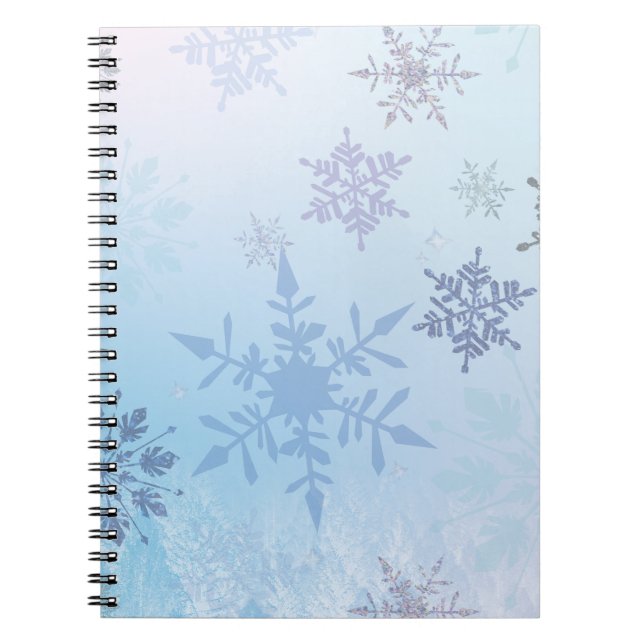 Cuaderno Purpurina Snowflake Snowy Mountain Winter (Frente)