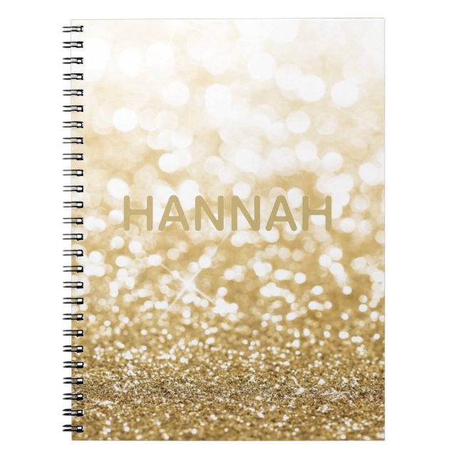 Cuaderno Purpurina Sparkling Gold Personalizado (Frente)