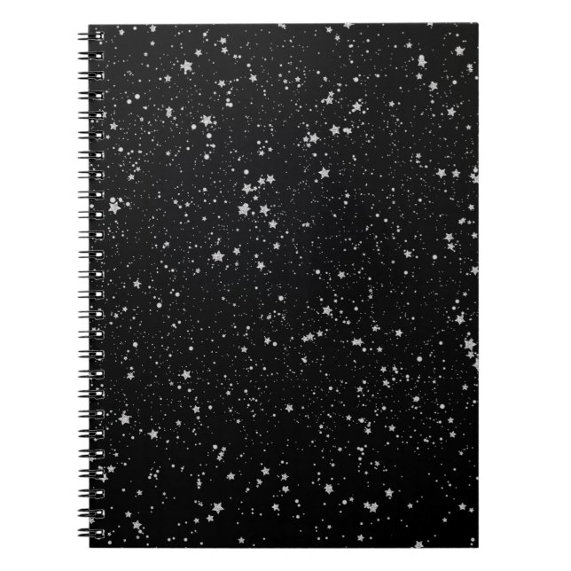 Cuaderno Purpurina Stars2 - Negro de plata (Frente)
