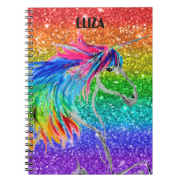Cuaderno Purpurina Unicornio Chicas del boho Rainbow Cute