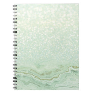 Cuaderno Purpurina verde claro y mármol
